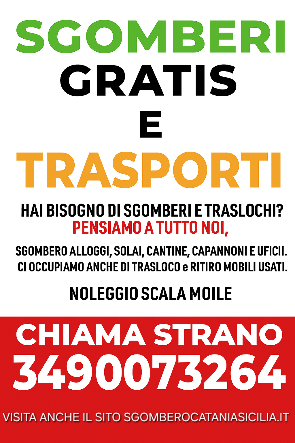 Furgone per sgomberi e trasporti a Catania